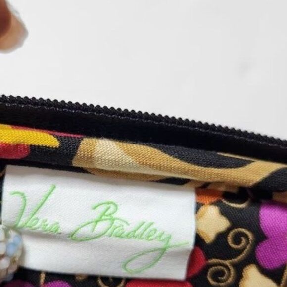 Vera Bradley Floral iPad-Tablet eReader Sleeve Case Zip Cover Quilt 10x8 Black - Picture 6 of 6